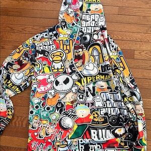 DC Comics Multicolor Graphic Kids Hoodie